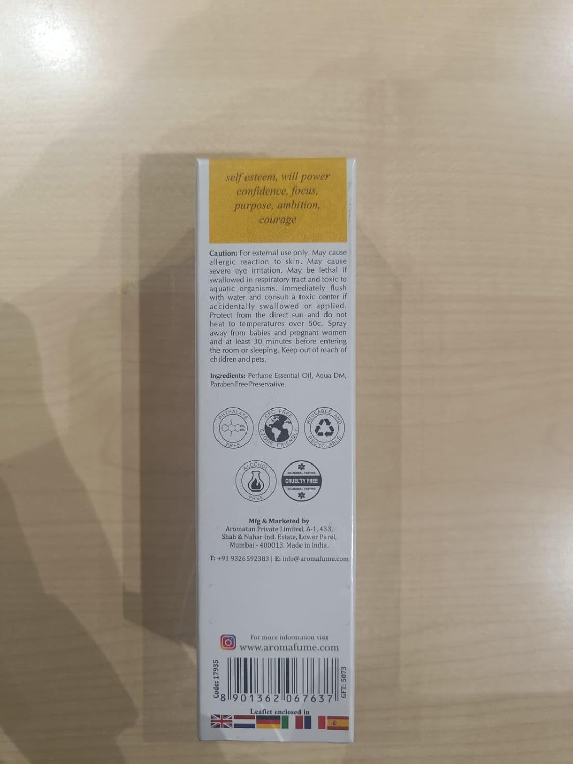| Manipura |Solar Plexus Chakra Aromatherapy Spray