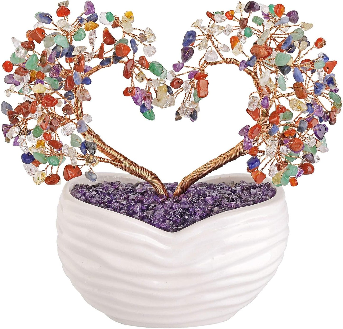 7 Chakra Healing Crystal Heart Money Tree