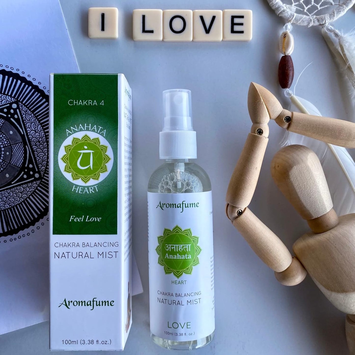 Heart Chakra Natural Mist 100Ml/3.3 Fl Oz | Anahata | Aromatherapy Spray for Chakra Balance | Rose & Bergamot Extracts