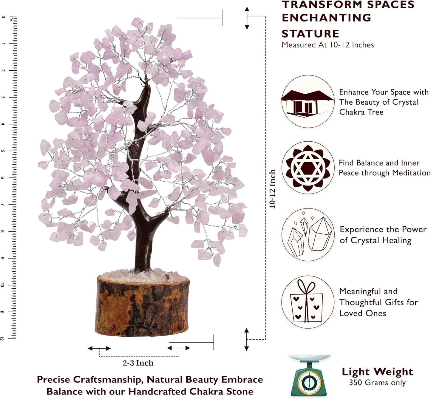 Rose Quartz Feng Shui Crystal Tree of Life