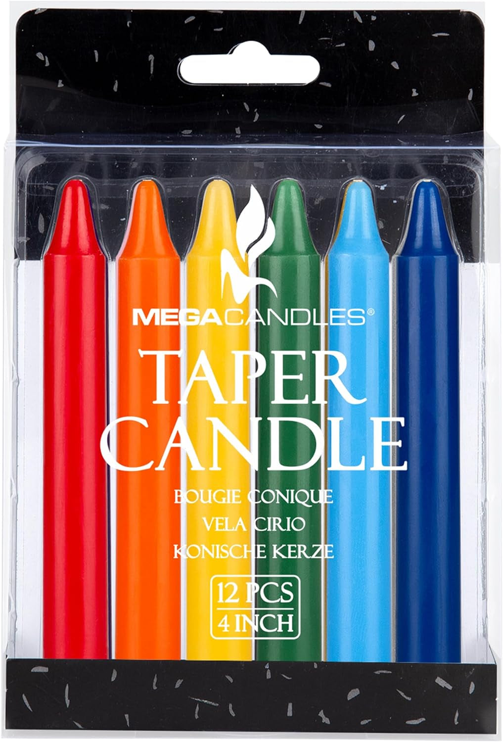 Multicolored 12 Pcs Unscented Handcrafted Wax Candle 4 Inch X 1/2 Inch